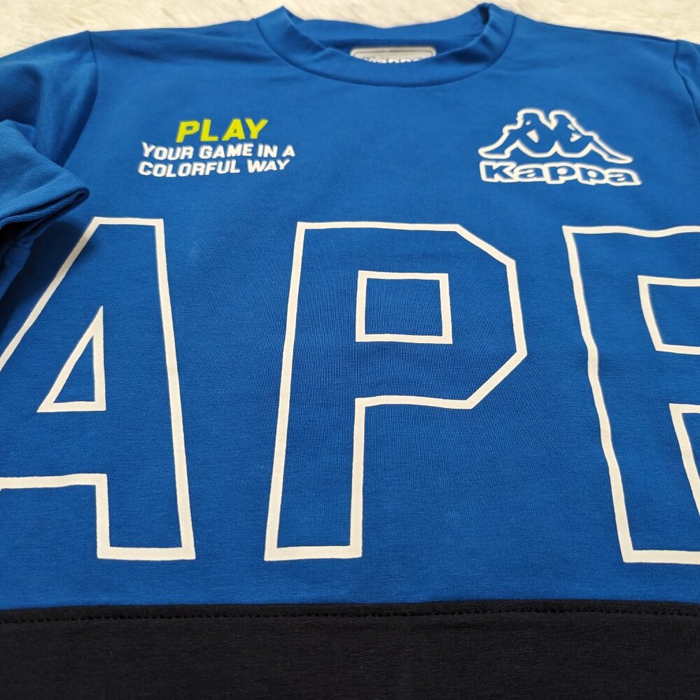Kappa Unisex Crew Neck BLUE Pullover Loopknit with logo Sweatshirt for 8Yrs - Picture 4 of 8